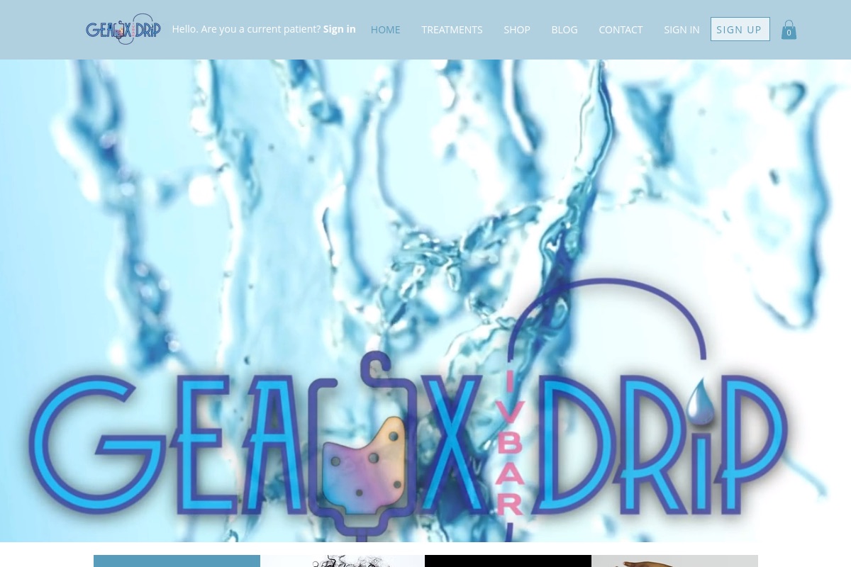 Geaux Drip IV Bar website screenshot